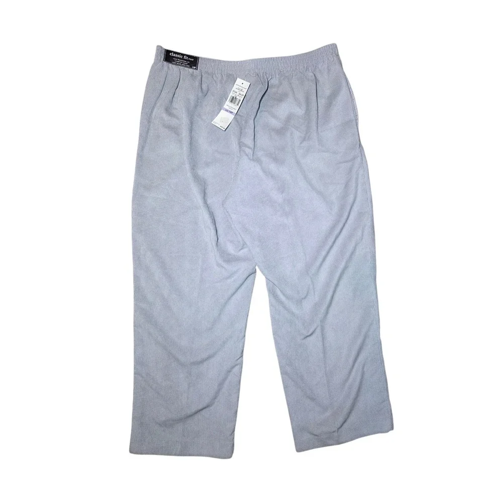 Alfred Dunner Corduroy‎ Light Gray Proportioned Short Pull On Pants 18P NWT